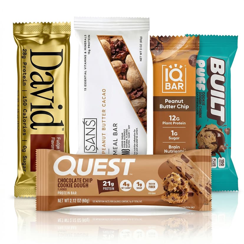 Protein bars from various brands