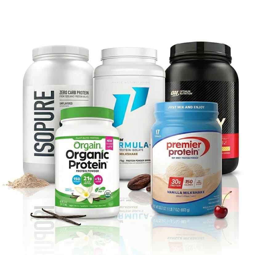 Protein powders from various brands